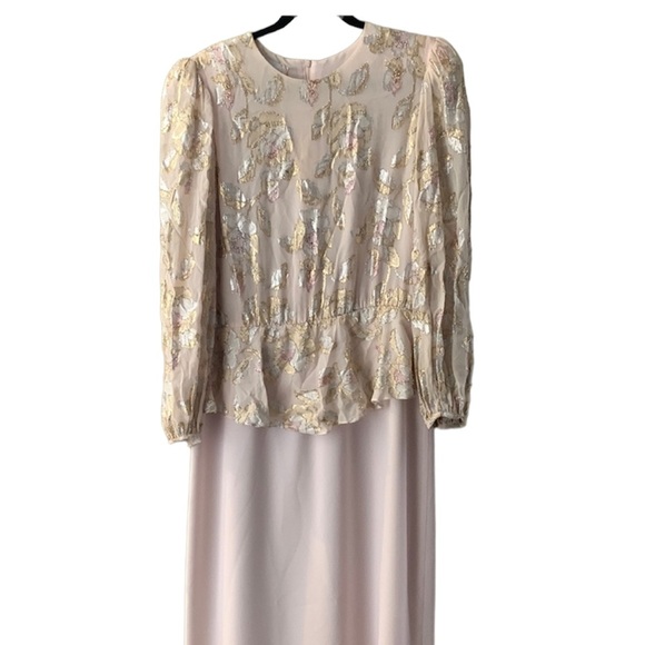 PATRA beautiful metallic sliver gold floral prints on top midi dress Far… - Picture 1 of 13